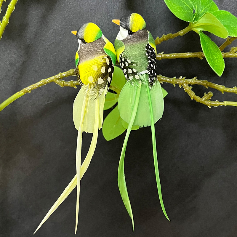 Artificial feather bird decorative crafts feather products courtyard fake bird cross-border Garden Bird Gardening home