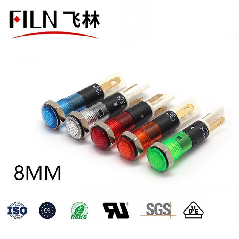 8mm Plastic Pin Indicator Light Led Equipment Signal Lamp 12V220V (Fl1P-8Nj-1) High Brightness