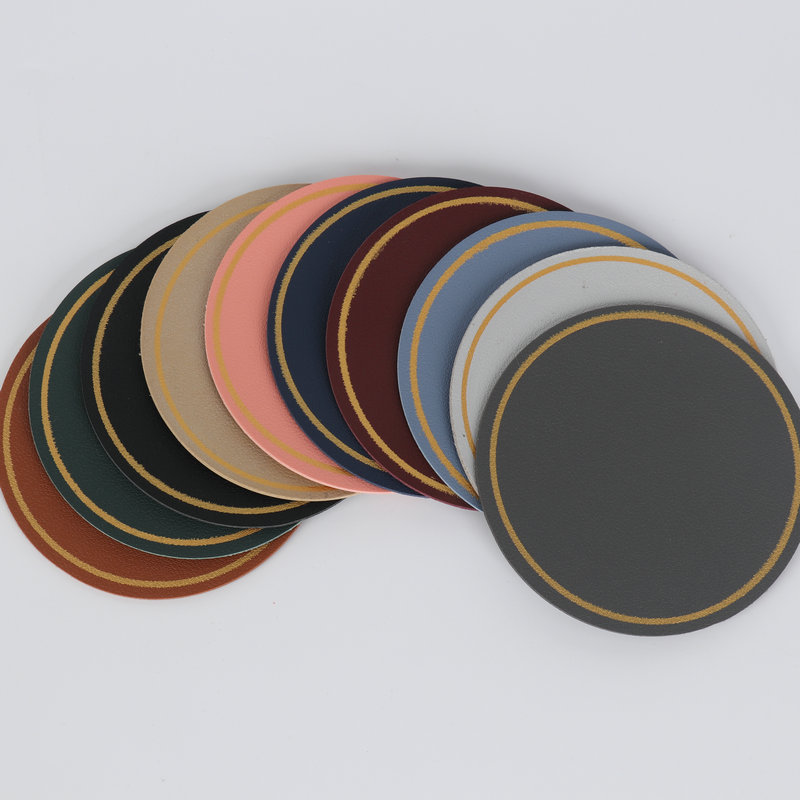 Leather Round 10cm Small Coasters, Bar Coasters, Restaurant Coffee Mats, Leather Coasters, Placemats, Ceramic Coasters