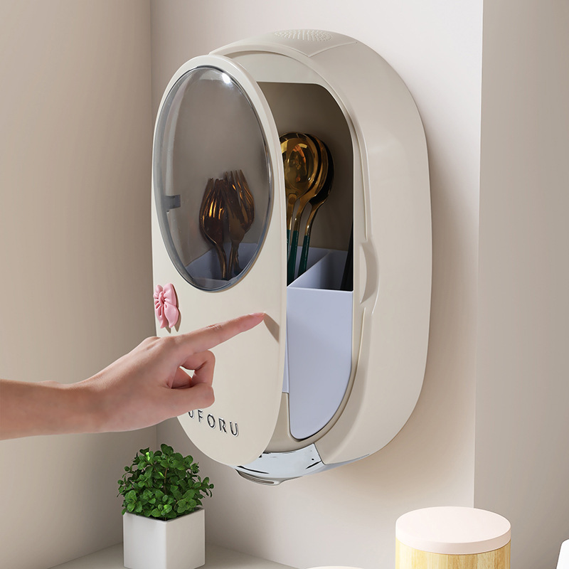 Xinman UV disinfection chopsticks holder household bucket kitchen storage box basket storage rack spoon draining cage wall-mounted