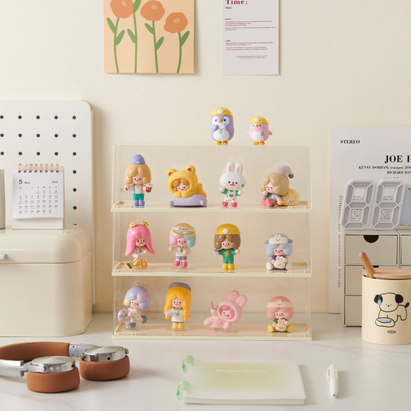 Transparent Desktop Bubble Marte Cute Blind Storage Box Dustproof Stackable Hand Display Rack Doll Storage Rack