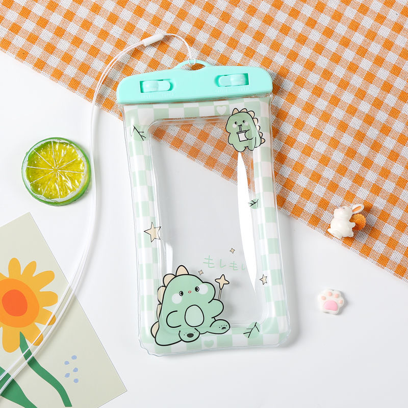 Cute and Popular Cartoon Waterproof Phone Bag Wholesale with Airbag for Swimming and Rafting, Touch Screen Compatible Floating Phone Waterproof Case