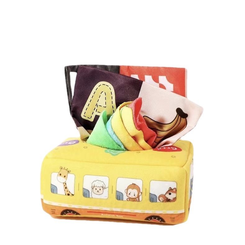 Baby Paper Toy 0-1 Year Old Puzzle Early Education Tearing Tissue Box Baby Finger Exercise Ring Paper Toy