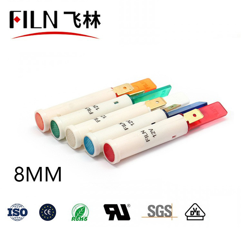8mm plastic pin indicator LED snap-in 12V220V western kitchen equipment signal lamp (FL1P-8QJ-1)