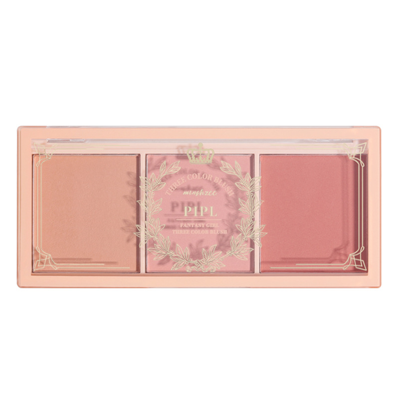 Pipl Three-Color Blush Nude Makeup Matte Rouge Affordable Student Makeup Cosmetics Blush Palette Multi-Purpose Cross-Border