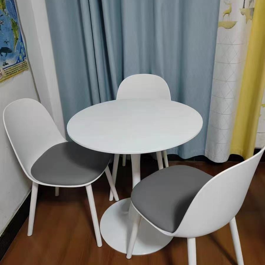 Simple Modern Casual Small Apartment Reception Negotiation Table and Chair Combination Milk Tea Coffee Shop Dining Table Balcony Small Round Table