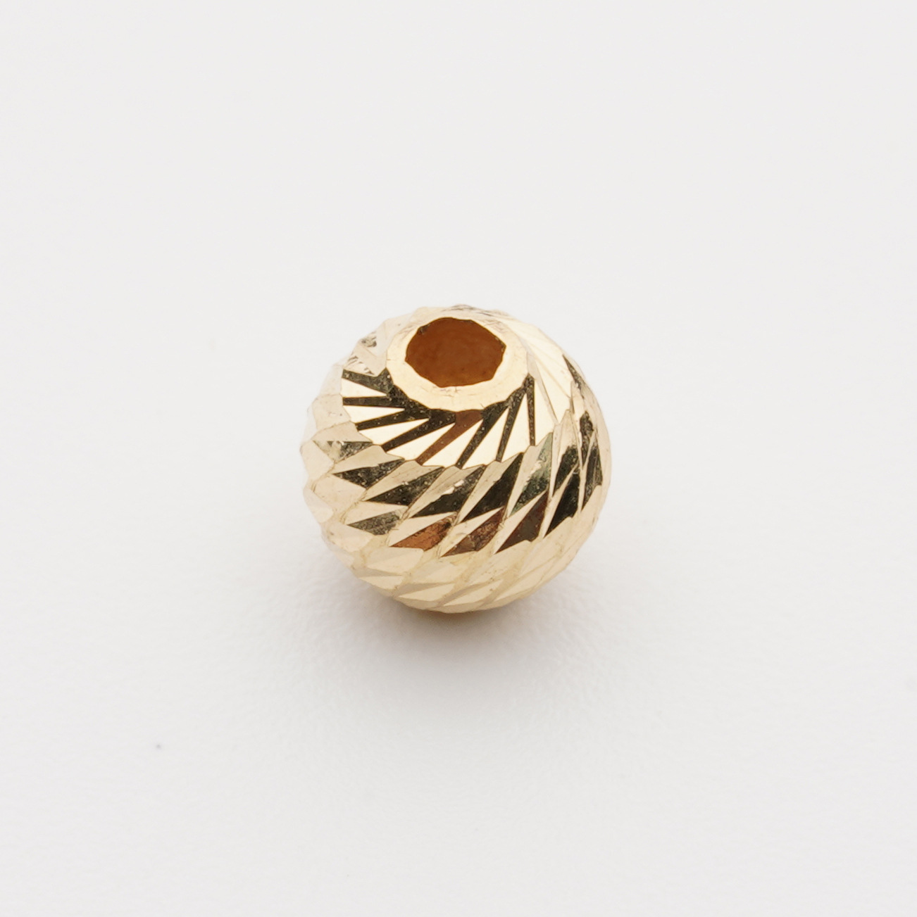 18K Gold Gold Beads Semi-Finished Moon Gold Beads Light Version Moon Beads Au750 Moon Beads DIY Accessories Factory Direct Sales