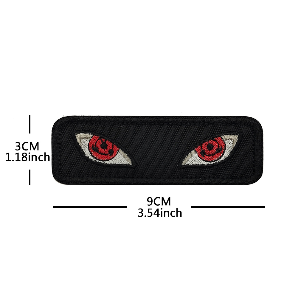 in stock Luminous Cat's Eye Devil's Eye Anime Embroidery Morale Badge Velcro Armband Outdoor Bags