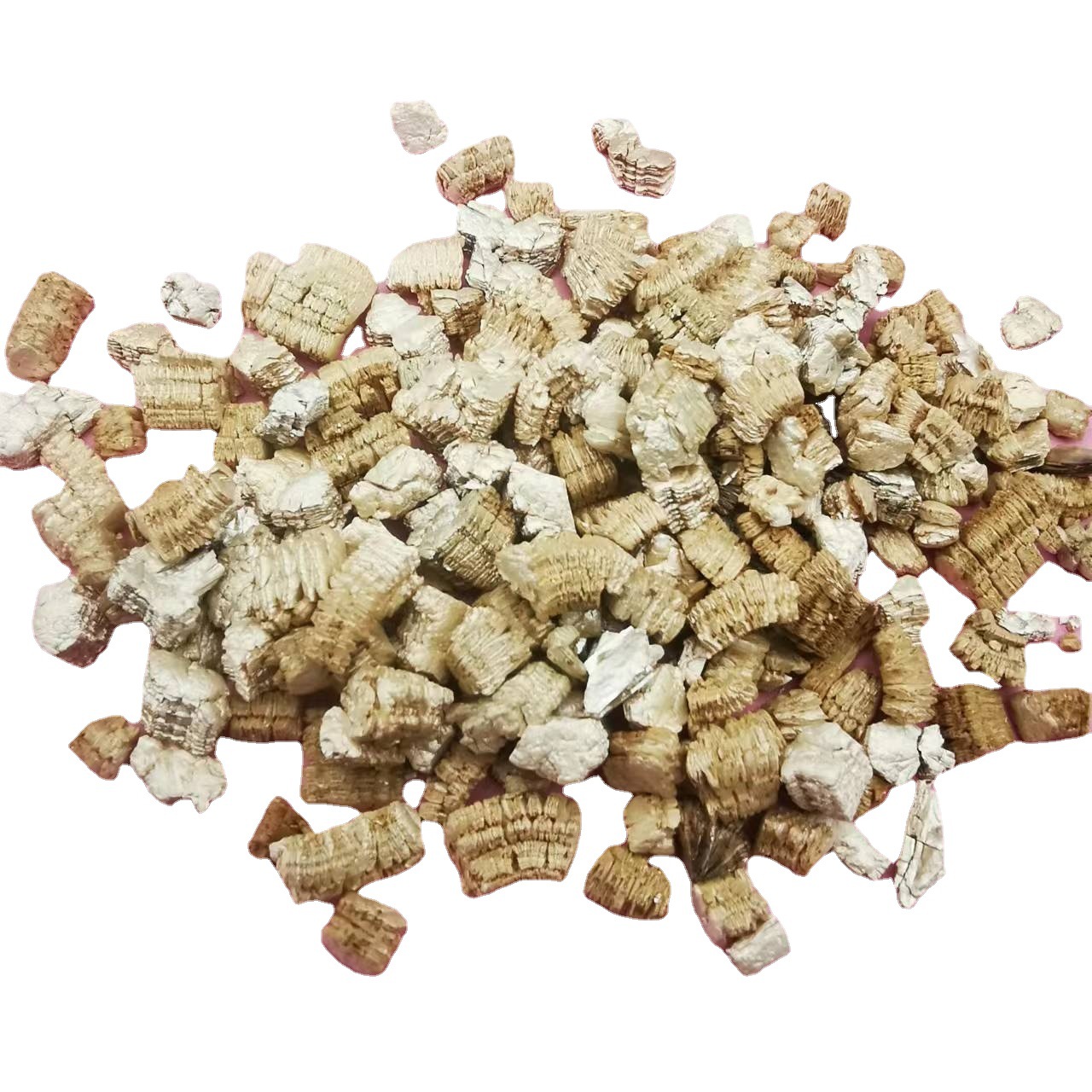 Manufacturer Supplies Silver-White Vermiculite Large Particles 5-8mm Expanded Silver-White Vermiculite for Insulation Seedling Incubation Sachet