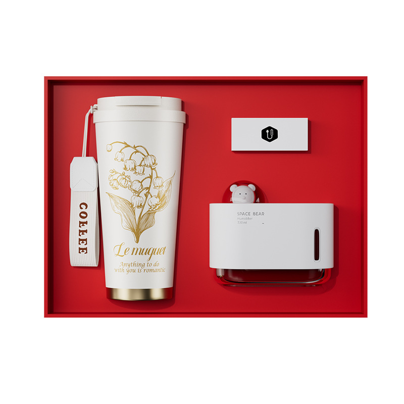 Company Gifts Lily of the Valley Coffee Cup Gift Box Set Wedding Gift Cup Custom Nurse Day Souvenir Souvenir