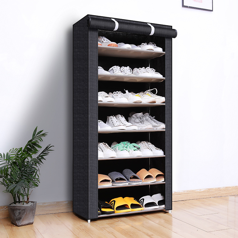 Simple Shoe Rack Multi-layer Steel Pipe Assembly Dustproof Shoe Cabinet Student Dormitory Home Storage Cabinet Economical Shoe Cabinet Shoe Rack