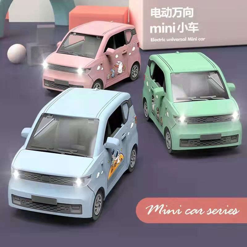 Car Toy Wuling Hongguang Mini Electric Universal Toy Car Light Music Car Model Ornament Gift 12
