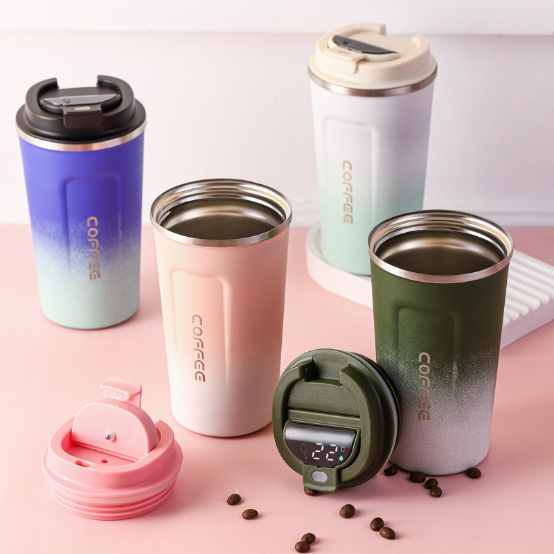 Cross-border second-generation coffee cup 304 stainless steel thermos cup vacuum cold cup outdoor car water cup wholesale