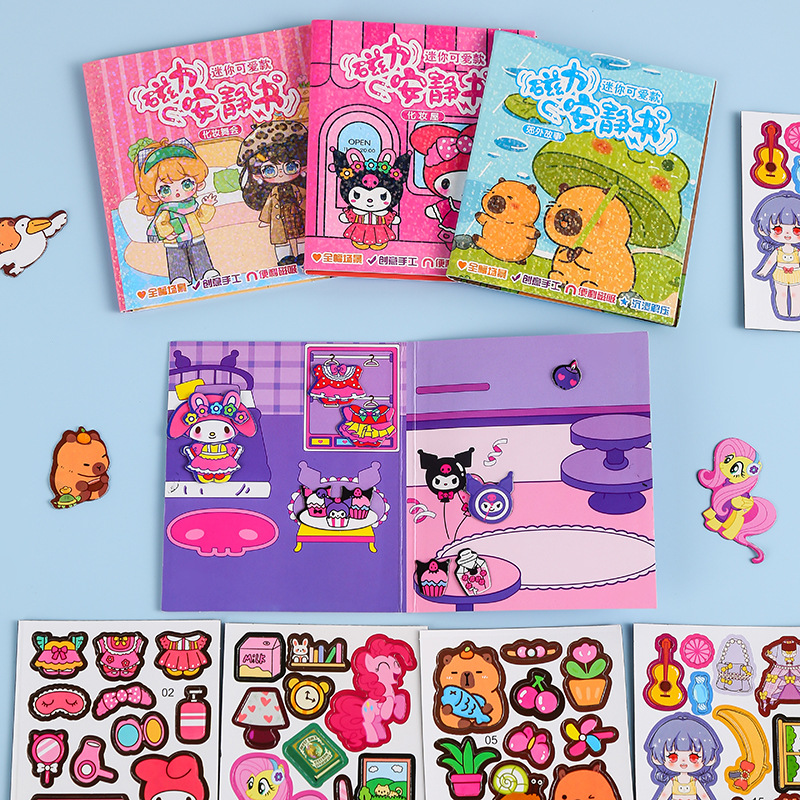New Mini Cartoon Magnetic Quiet Book Cut-free Reusable Waterproof DlY Handmade Toy Gift