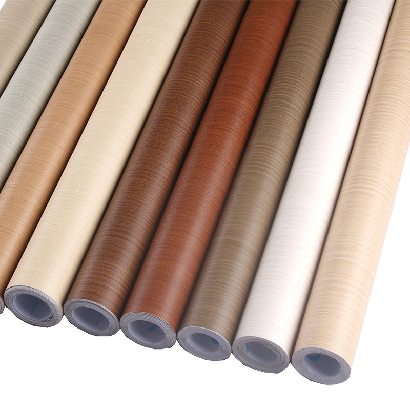 Thickened fireproof flame retardant wood grain stickers self-adhesive wallpaper wood-like refurbished pvc log wood grain paper furniture renovation stickers