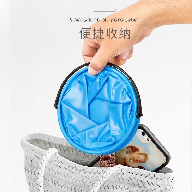 Folding Bucket Kidsren's Satchel Fishing Bucket Satchel Art Pen Washing Bucket Outdoor Beach Fishing Telescopic Fishing Bucket