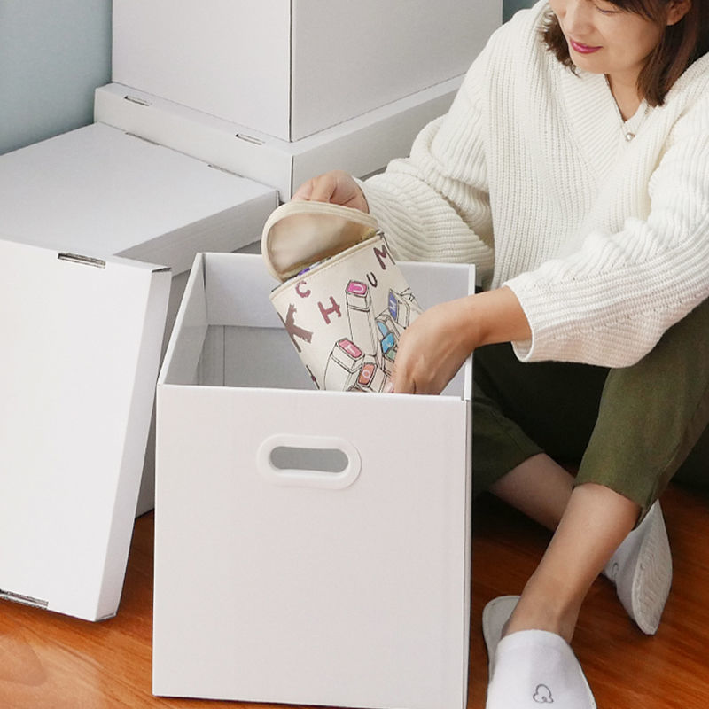 Brown Packing Paper Desktop Storage Box Storage Box Large White Carton Household Large Capacity Snack Storage Box