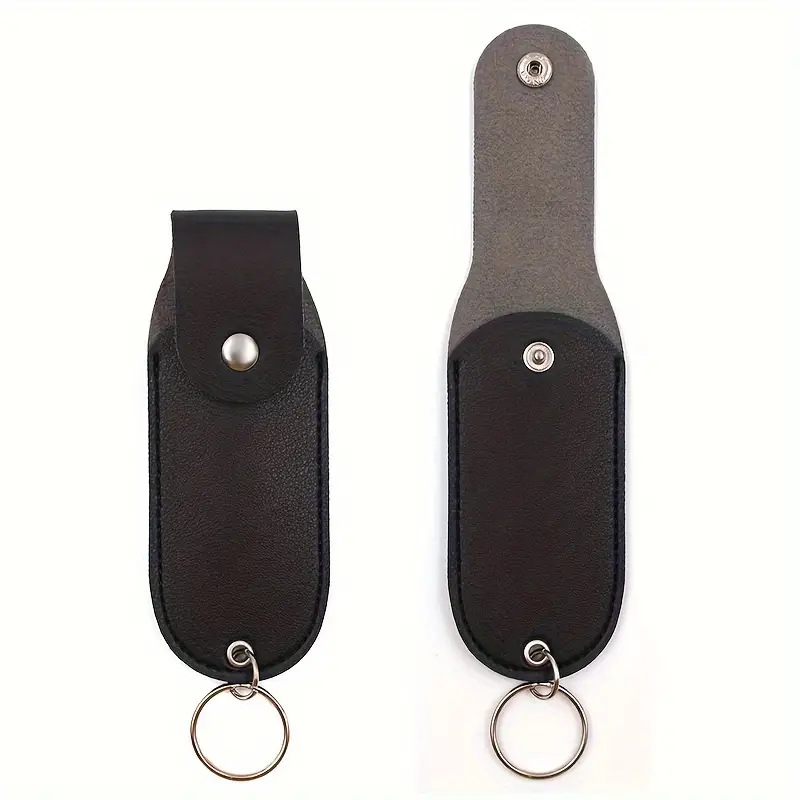 PU Leather Keychain Single Lipstick Box Portable Small Scissors Storage Bag Fashion Lipstick Leather Case Keychain