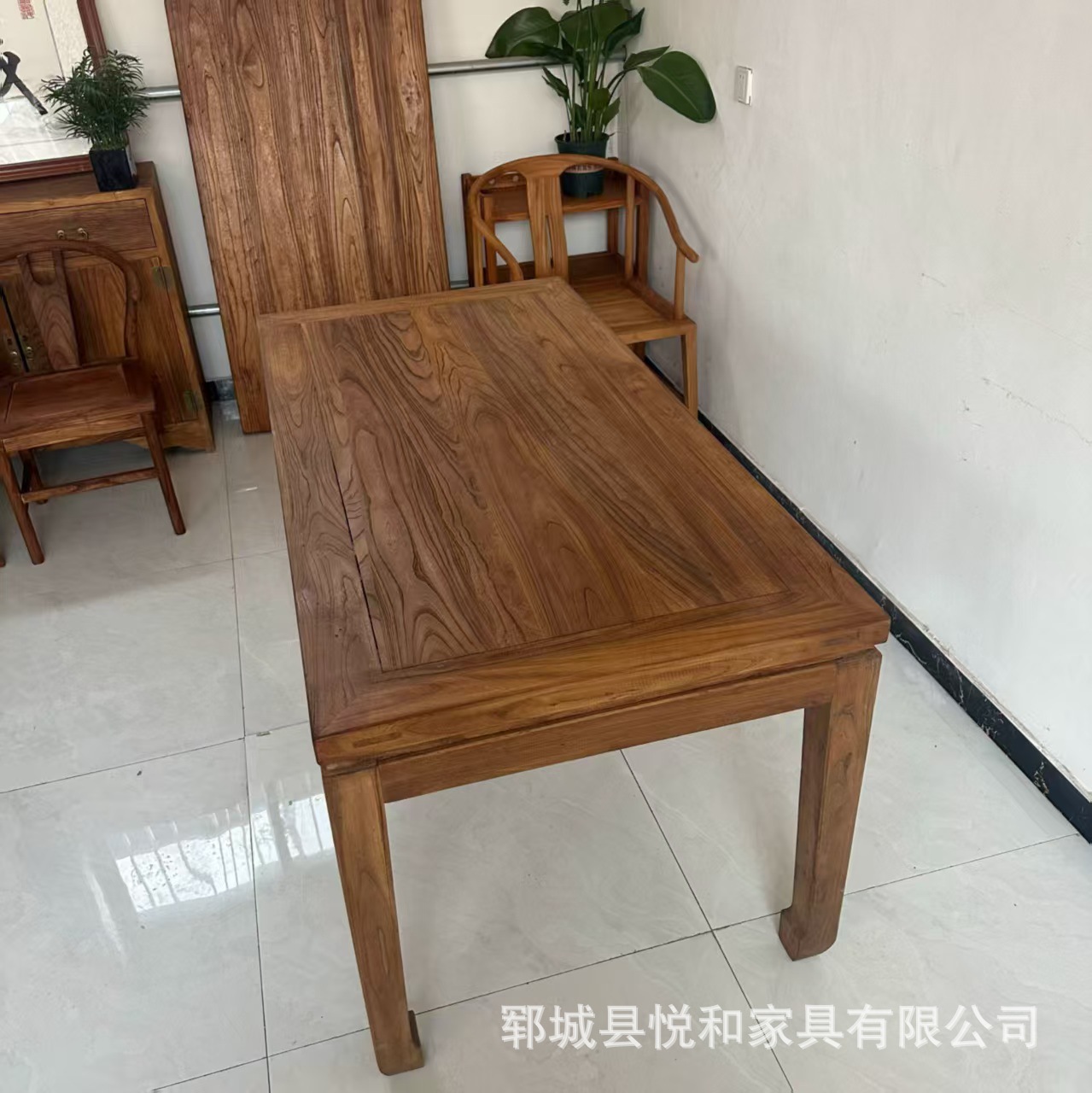 Old Elm Tea Table Vintage Log Tea Table Household Chinese-style Horseshoe Table Office Tea Room Rectangular Board Table Tea Table