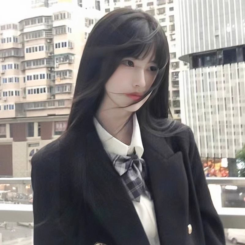 Black Long Straight Wig Women's Long Hair Simulation Zhang Yuanying Same Type Fujiang cos Qi Bangs Universal Wig Full Head Cover