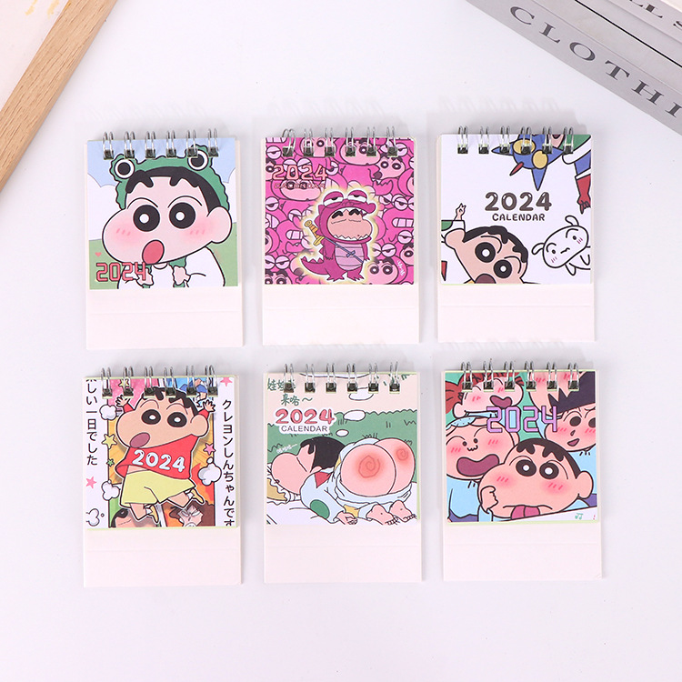 Яркий креативный мультяшный мини-настольный календарь 2024 года, простой, милый настольный орнамент для студентов