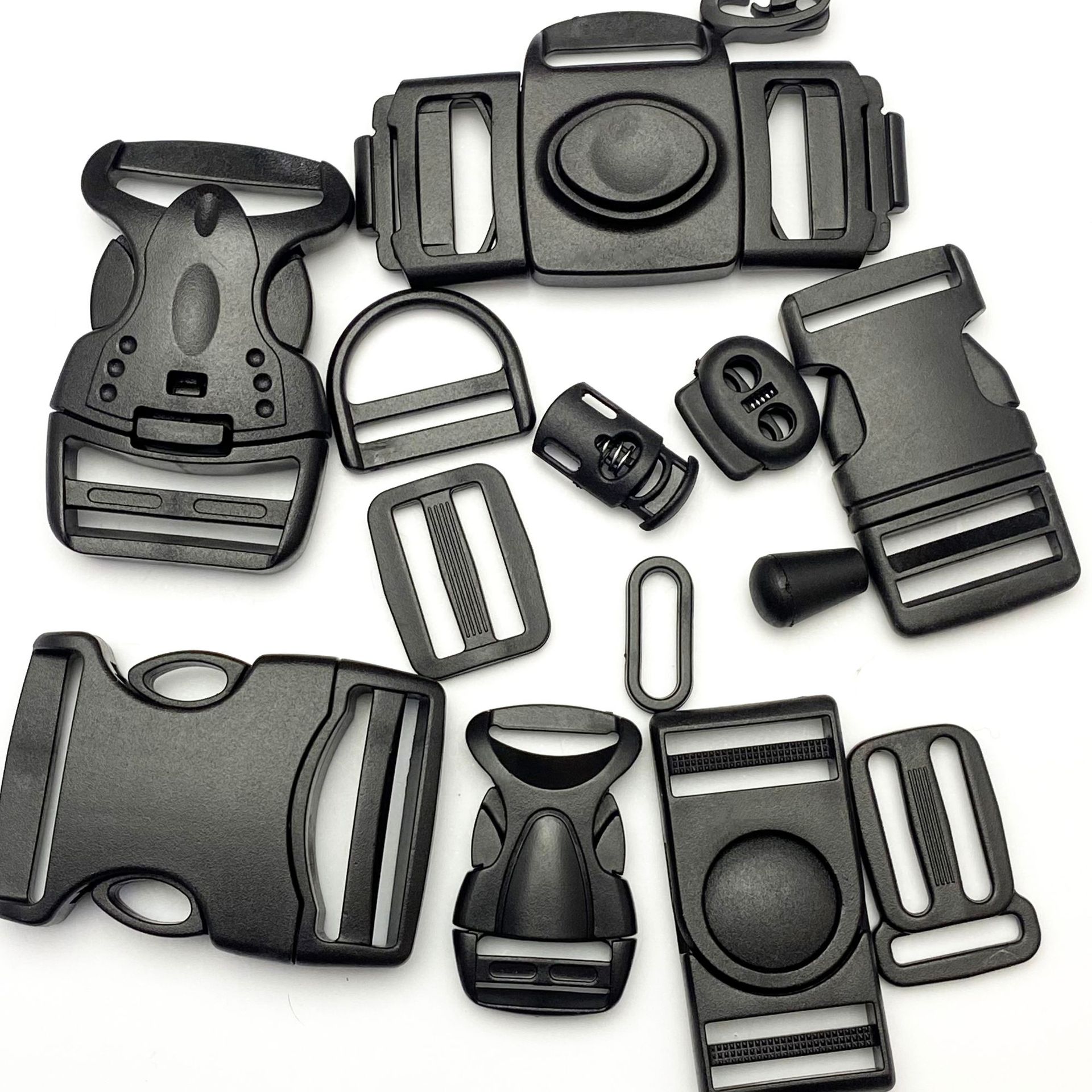 Manufacturer in stock plastic buckle ribbon adjustable buckle safety mesh word Japanese buckle quick release backpack schoolbag rope buckle