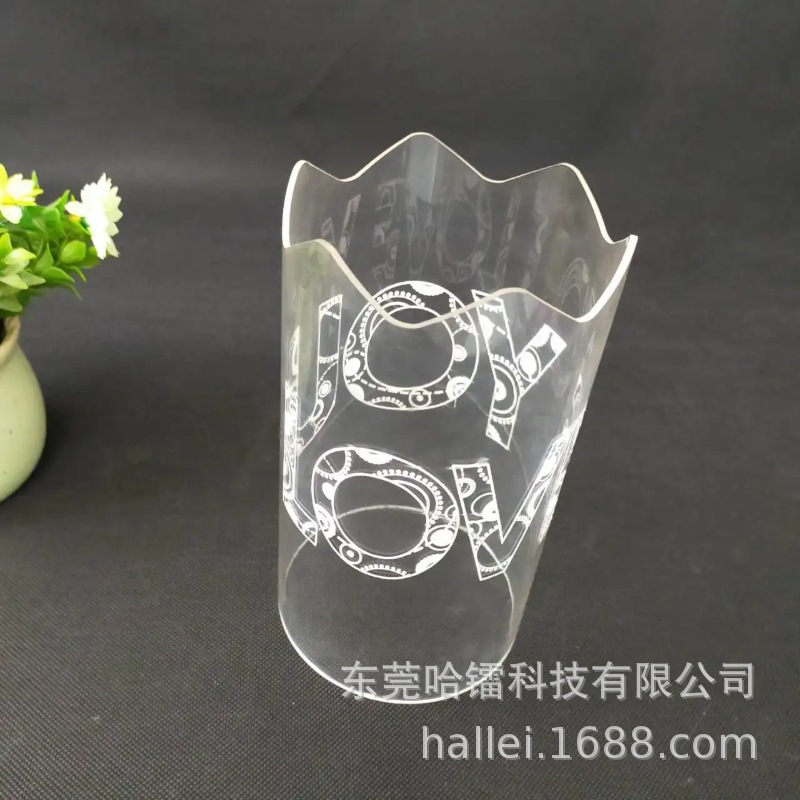 Лазерная ротационная резка, гравировка, сверление, фрезерование и нарезка, прозрачный акрил, индивидуальная круглая бумажная трубка, обработка пластика