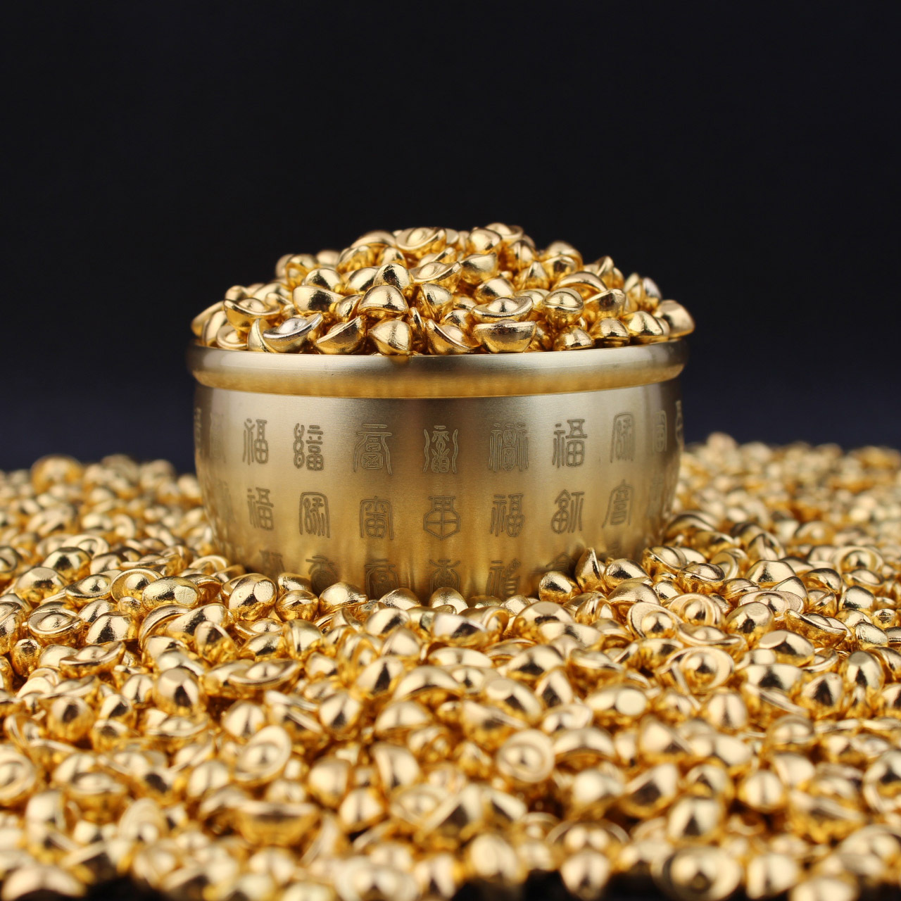 Solid Imitation Mini Alloy Shiny Small Ingot Ornaments Chinese-Style Gift Sand Gold Ingot