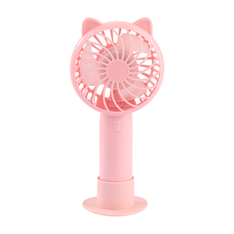 2025 cat ear small fan wholesale rechargeable mini portable gift printing USB fan handheld small fan