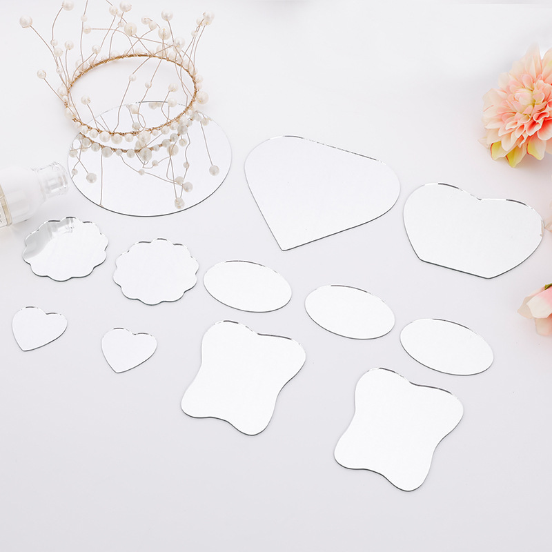 Single-sided makeup mirror polished glass lens small mirror wholesale mirror handheld irregular mirror can be customized