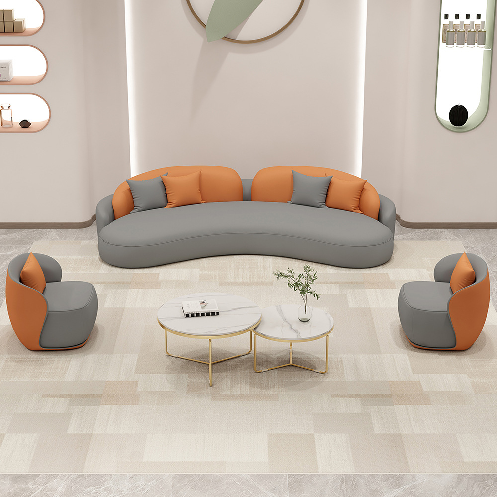 Nordic living room sofa cream style sofa rental house home straight row beauty salon sofa small apartment sofa suit
