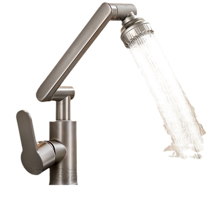 Washbasin Lucky Cat Faucet Mechanical Arm Universal Washbasin Bathroom Hot and Cold Washbasin Single Cold Water Faucet