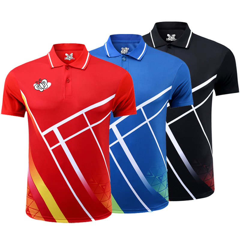 Новый стильный костюм для настольного тенниса, короткий рукав, быстросохнущий, униформа для соревнований, групповые закупки