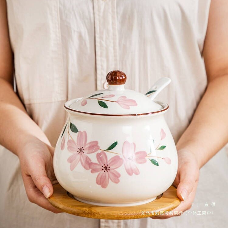 Домашняя банка для сала, жаропрочная банка для масла и специй, большая керамическая банка для мяса, банка для чили, банка для сахара и соли