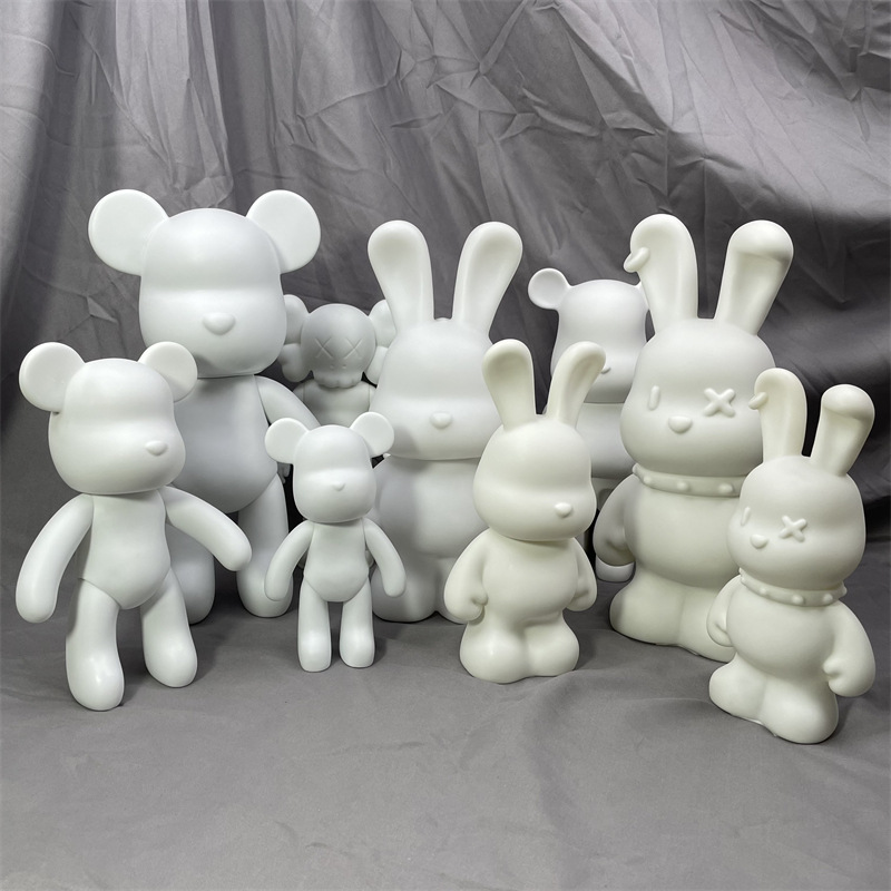 Online celebrity violent bear fluid bear white embryo wholesale online celebrity handmade DIY decoration fluid rabbit building block bear factory supply