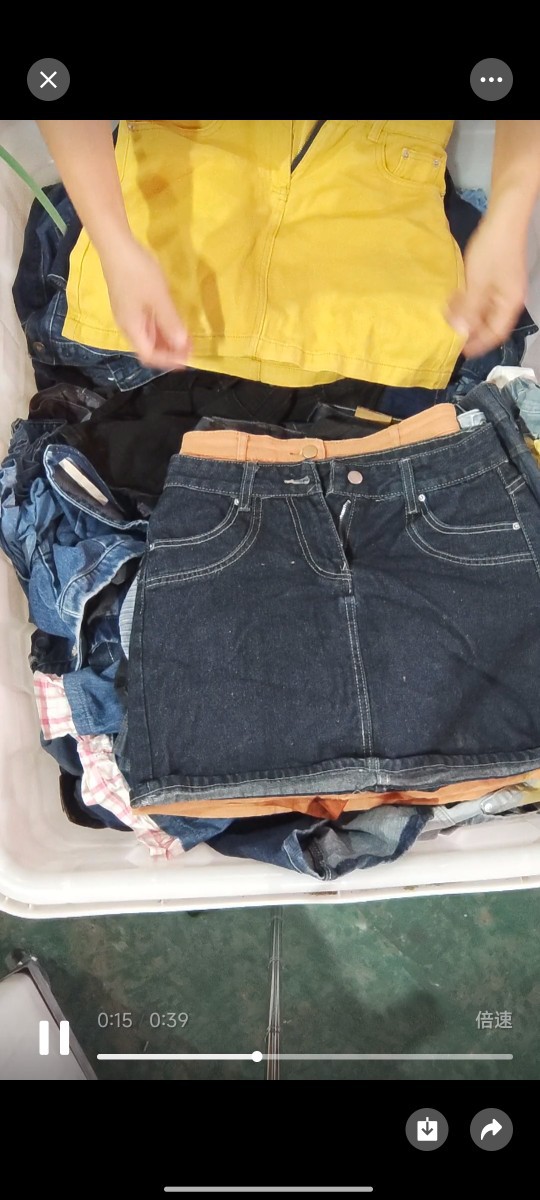 Second-Hand Clothes, Old Hottie Retro Denim Skirt, High-Waisted Slimming A-Line Hip-Hugging Skirt, Trendy