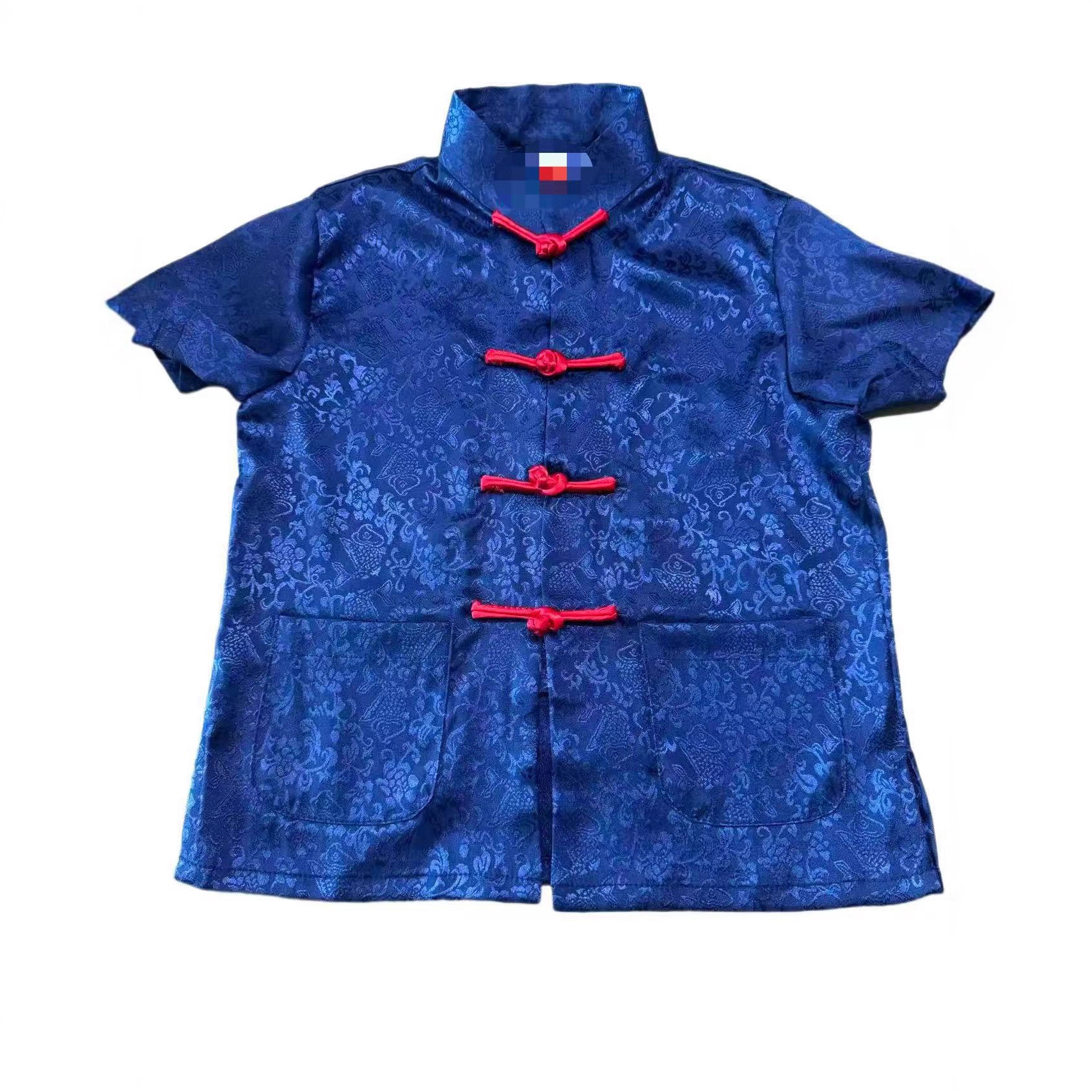 Летний короткий рукав для мальчиков, китайский стиль, костюм Танг с коротким рукавом