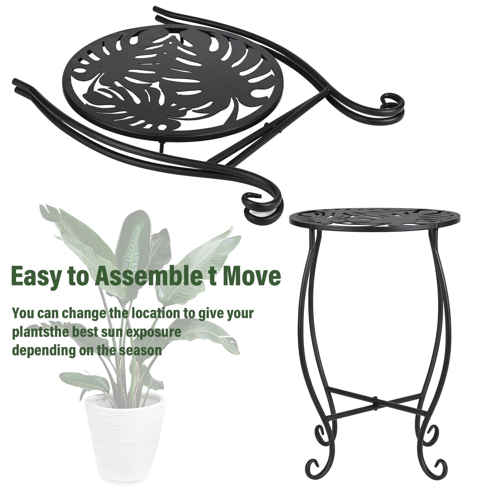 Monstera iron flower stand green radish single layer simple succulent living room indoor office balcony space-saving flower stand