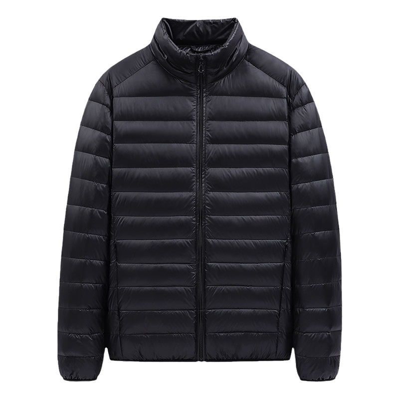 Lightweight Short White Duck down Jacket for Men 2025 Trendy Winter Warm Solid Color Middle-Aged Dad Coat