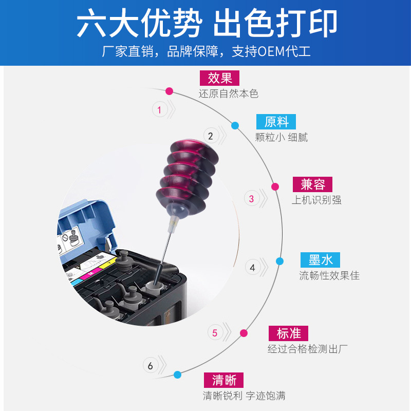 Spring Bottle Filling Ink 30ml Universal Ink Dye Suitable for Canon/Epson Printer Cartridge Refill Ink