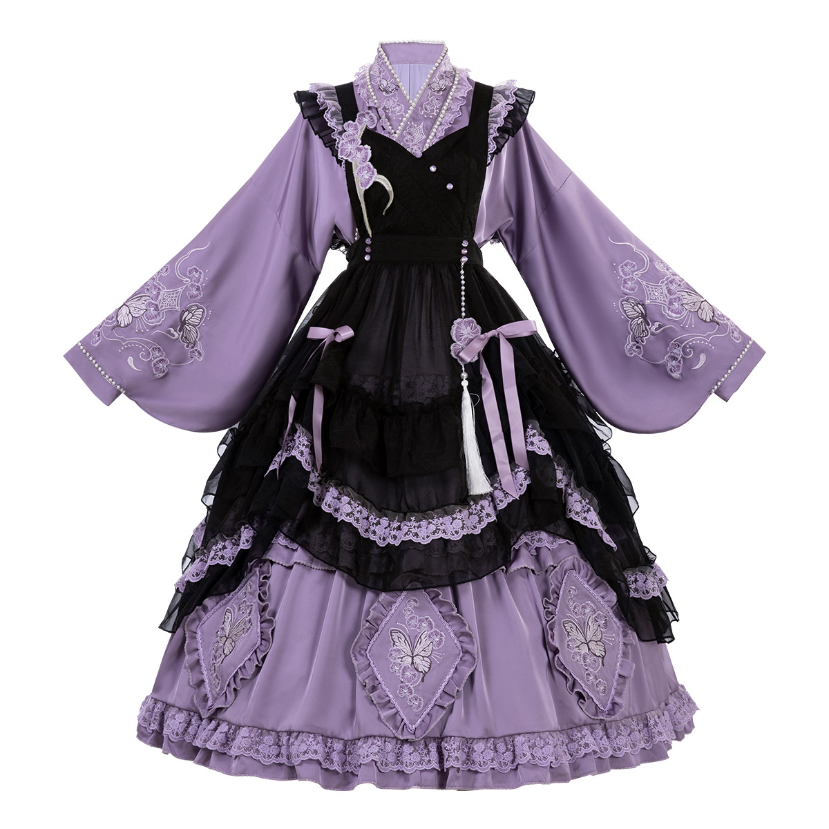 Bear Dou Sauce Original Phalaenopsis Garden Lolita Female Lolita Apron dress Daily Sweet suit 9392