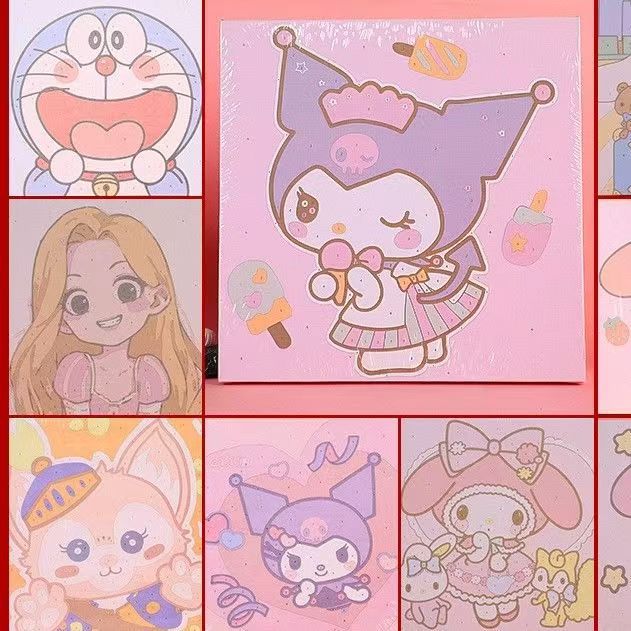 Digital oil painting 20x 20 wholesale stall handmade Internet celebrity graffiti toys night market wholesale oil painting graffiti painting toys