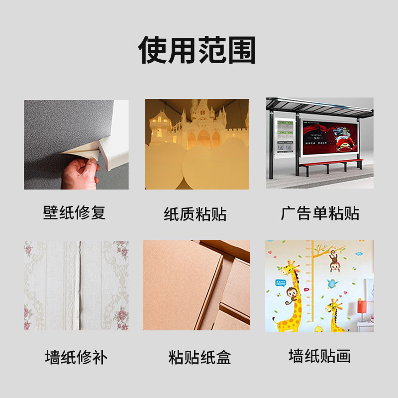 Wallpaper Adhesive, Wallpaper Glue for Repairing and Pasting, Special Glue for Repairing Warped Edges, Strong Rice Glue, No Mixing Required, Household Waterproof Glue