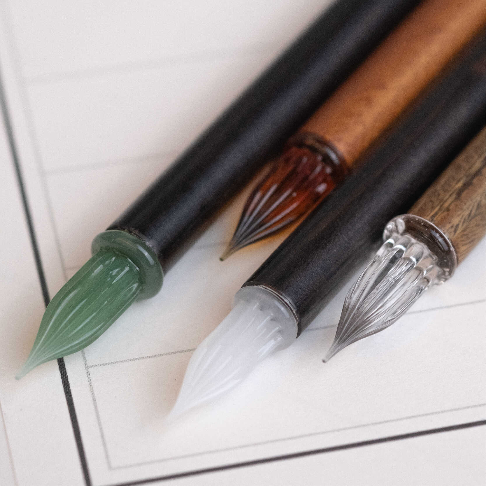 Fanyantan Fangyangtan Wooden Pole Dip Pen Color Ink Test Color Glass Pen Handmade Polished Log Pen