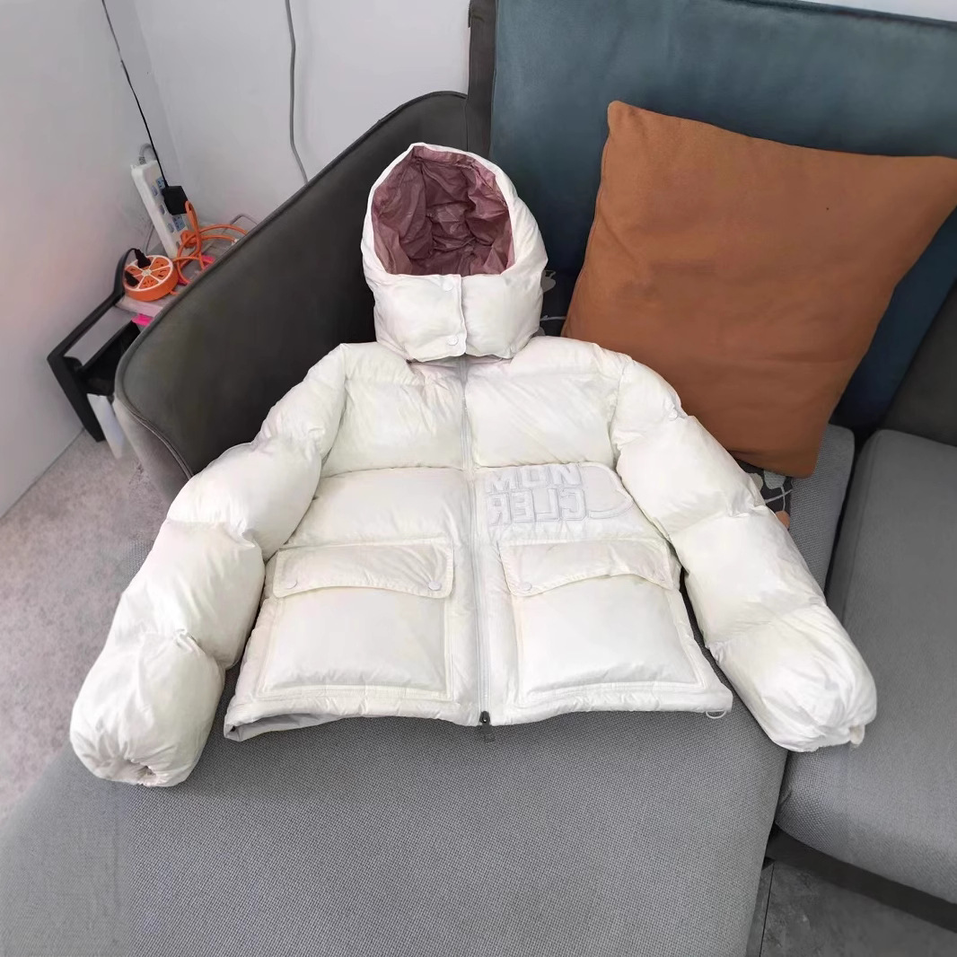 2023 New Thickeneded m mengjia down Jacket for Women with Big Goose Short Khaki Black Bread Jacket 95 White Goose Down