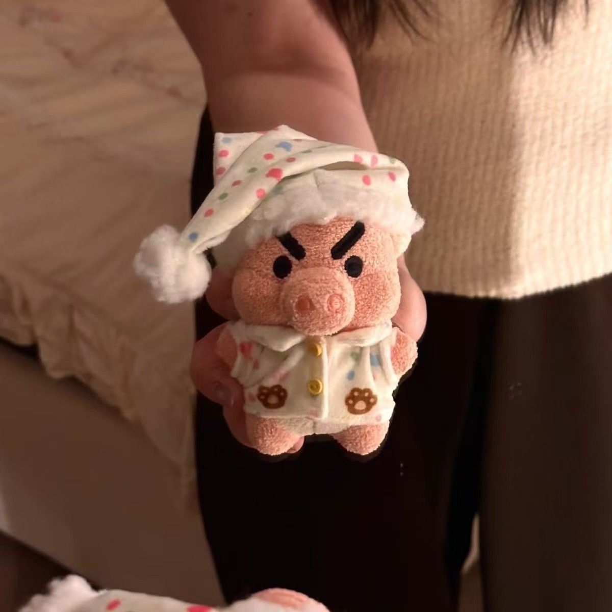 10cm Cute Cartoon Stuffed Pajamas Piggy Set Doll Backpack Car Ornament Small Pendant Birthday Gift