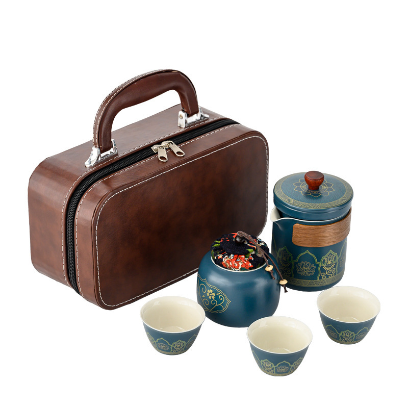 Kung Fu Tea Set Wholesale Travel Tea Set Portable Japanese Outdoor Express Cup Holiday Business Gift logo