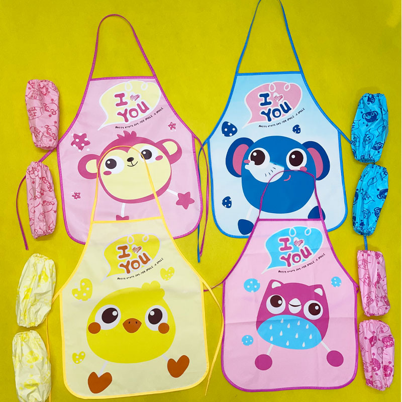 Children's apron wholesale Yiwu cartoon apron children's painting coverall waterproof oil-proof in stock eva bib
