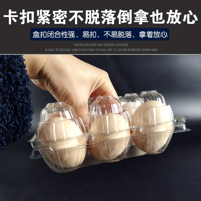 Disposable Egg and Duck Egg Holer Transparent Packaging Box Supermarket Special Packaging Box Anti-shattering Anti-pressure Holer Buckle Packaging Box