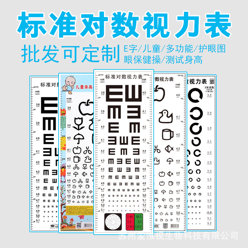 Двусторонняя таблица зрения международного стандарта домашняя для детей логарифмическая настенная таблица водонепроницаемая и разрывостойкая мультяшная E-образная C-образная таблица зрения